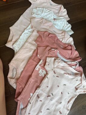 Carter's Pink and Light Pink Baby One-Piece Bodysuits Set